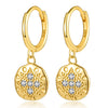 Wholesale Earrings S925 Sterling Silver Geometric Round Cross Micropaved Zircon Fashion Simple Niche Design
