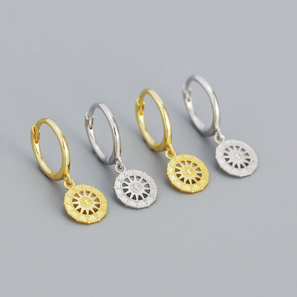 Wholesale Earrings S925 Sterling Silver Geometric Round Electroplated For Women