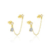 Wholesale Earrings S925 Sterling Silver Geometric Water Drop Zircon Design