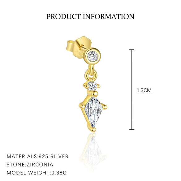 Wholesale Earrings S925 Sterling Silver Geometric Water Drop Zircon Design