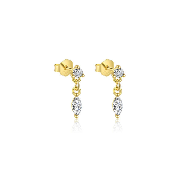 Wholesale Earrings S925 Sterling Silver Geometric Water Drop Zircon Design