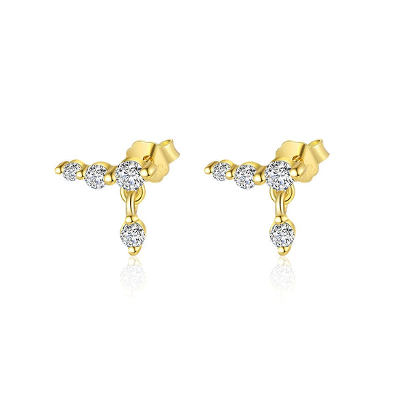 Wholesale Earrings S925 Sterling Silver Geometric Water Drop Zircon Design