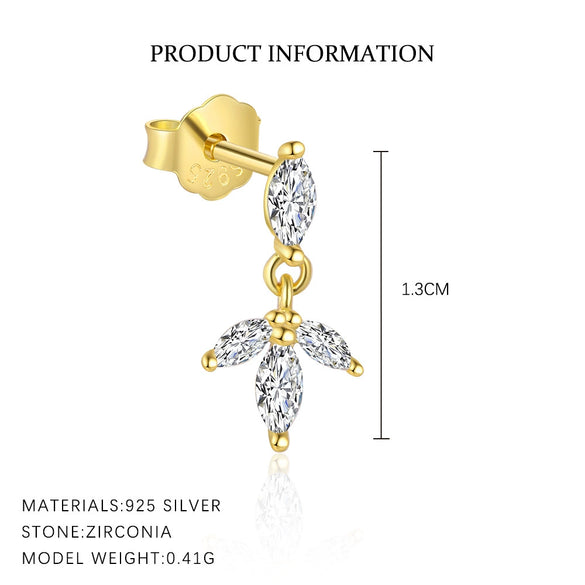Wholesale Earrings S925 Sterling Silver Geometric Water Drop Zircon Design