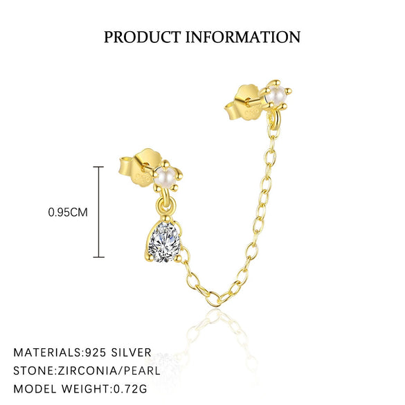 Wholesale Earrings S925 Sterling Silver Geometric Water Drop Zircon Design