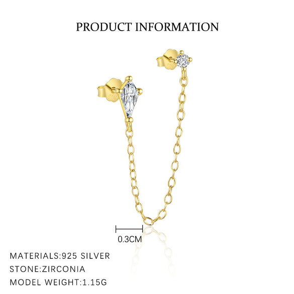 Wholesale Earrings S925 Sterling Silver Geometric Water Drop Zircon Design