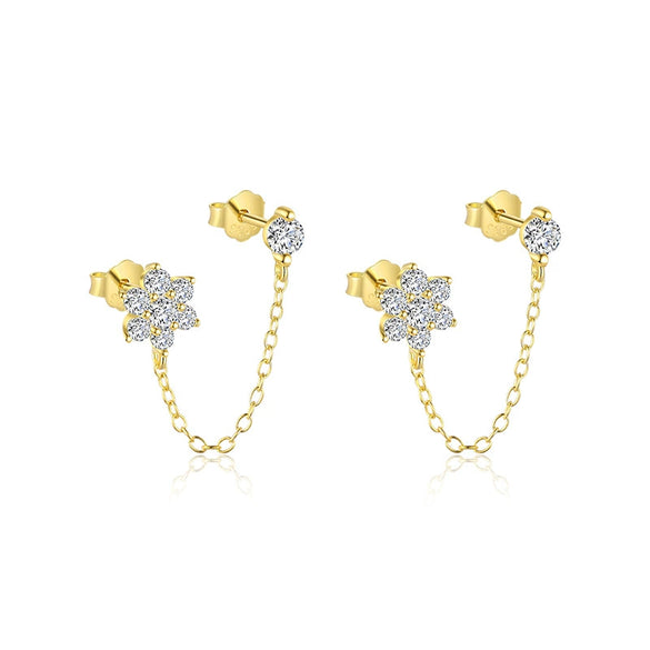 Wholesale Earrings S925 Sterling Silver Geometric Water Drop Zircon Design