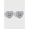 Wholesale Earrings S925 Sterling Silver Heart Shaped Geometric Moissanite Inlaid Electroplated