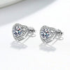 Wholesale Earrings S925 Sterling Silver Heart Shaped Geometric Moissanite Inlaid Electroplated