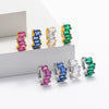 Wholesale Earrings S925 Sterling Silver Inlaid Rectangular Zircon Geometric Style