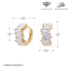 Wholesale Earrings S925 Sterling Silver Inlaid Rectangular Zircon Geometric Style