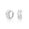 Wholesale Earrings S925 Sterling Silver Inlaid Rectangular Zircon Geometric Style