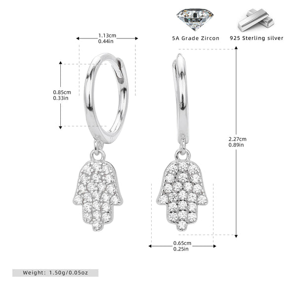 Wholesale Earrings S925 Sterling Silver Palm Shape Geometric Natural Style