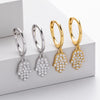 Wholesale Earrings S925 Sterling Silver Palm Shape Geometric Natural Style