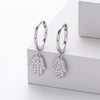 Wholesale Earrings S925 Sterling Silver Palm Shape Geometric Natural Style