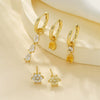 Wholesale Earrings Set Copper Geometric Zirconia Water Drop Hexagonal Design Women's