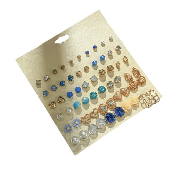 Wholesale Earrings Set Geometric Crystal Stainless Steel Microinlay