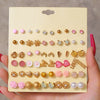 Wholesale Earrings Set Geometric Crystal Stainless Steel Microinlay