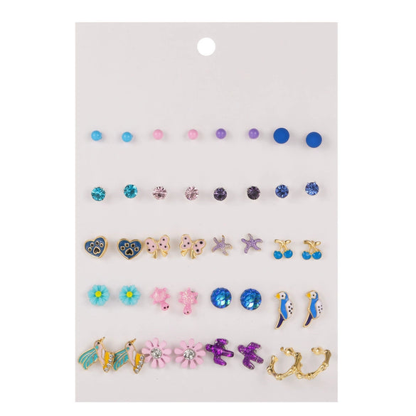 Wholesale Earrings Set Geometric Crystal Stainless Steel Microinlay