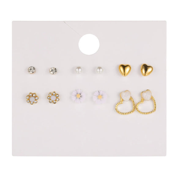 Wholesale Earrings Set Geometric Crystal Stainless Steel Microinlay