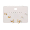 Wholesale Earrings Set S925 Sterling Silver And Copper Bear Four Leaf Clover Bow Heart Shaped Inlaid Zircon Geometric Style