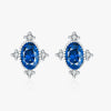 Wholesale Earrings 925 Silver British Retro Geometric Egg Face Set With Diamonds For Women