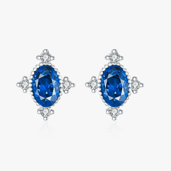 Wholesale Earrings 925 Silver British Retro Geometric Egg Face Set With Diamonds For Women
