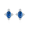 Wholesale Earrings 925 Silver British Retro Geometric Egg Face Set With Diamonds For Women