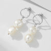 Wholesale Earrings 925 Silver French Retro Baroque Freshwater Pearl Geometric Style Pearl Inlaid