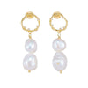 Wholesale Earrings 925 Silver French Retro Baroque Freshwater Pearl Geometric Style Pearl Inlaid