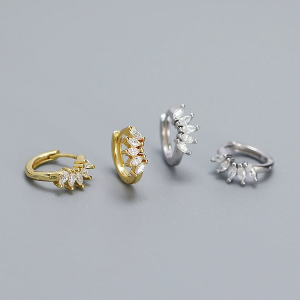 Wholesale Earrings 925 Silver Geometric Horse Eye Zircon Electroplated