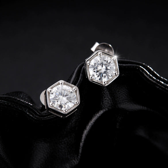 Wholesale Earrings 925 Silver Geometric Niche Design Diamond