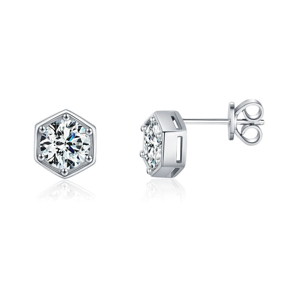 Wholesale Earrings 925 Silver Geometric Niche Design Diamond