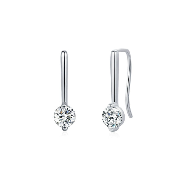 Wholesale Earrings 925 Silver Geometric Style Mosan Diamond For Women