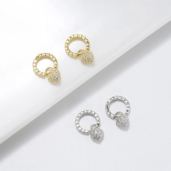Wholesale Earrings Silver Heart Shaped Geometric Style Electroplated