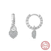 Wholesale Earrings Silver Heart Shaped Geometric Style Electroplated
