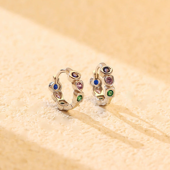 Wholesale Earrings 925 Silver Love Zircon Geometric Heart Shape For Women