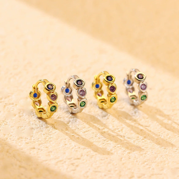 Wholesale Earrings 925 Silver Love Zircon Geometric Heart Shape For Women