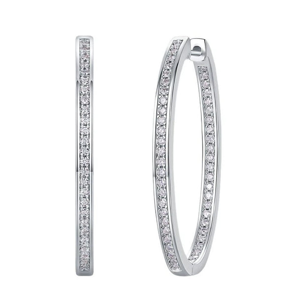 Wholesale Earrings 925 Silver Moissanite Inlay Internet Celebrity Geometric Style