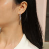Wholesale Earrings 925 Silver Moissanite Inlay Internet Celebrity Geometric Style