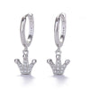 Wholesale Earrings Silver Needle Copper Crownshaped Geometric French Retro Electroplated For Women