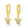 Wholesale Earrings Silver Needle Copper Crownshaped Geometric French Retro Electroplated For Women