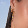 Wholesale Earrings Silver Needle Copper Geometric Colorful Zircon Long Tassel Electroplated Light Luxury Retro Style