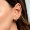 Wholesale Earrings Silver Needle Copper Geometric Ctype Electroplated Threelayer Women's Earrings