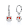 Wholesale Earrings Silver Needle Copper Geometric Dripping Oil Smiley Face For Women