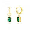 Wholesale Earrings Silver Needle Copper Geometric Square Zirconia Wave Women