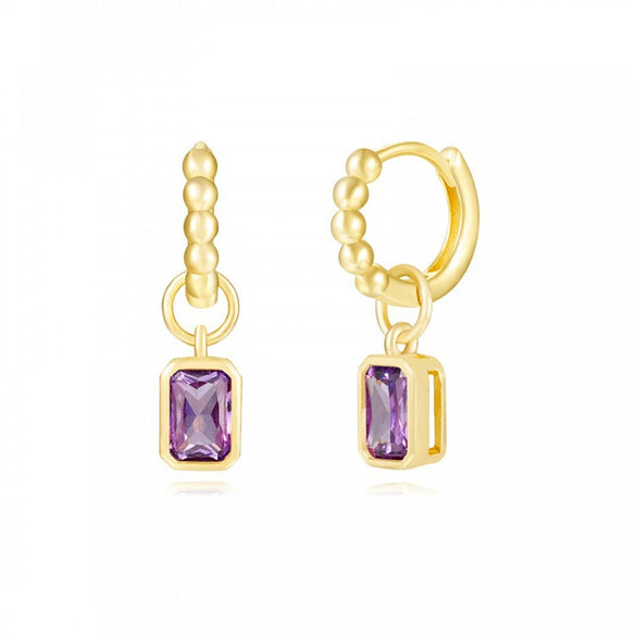 Wholesale Earrings Silver Needle Copper Geometric Square Zirconia Wave Women