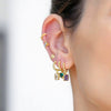 Wholesale Earrings Silver Needle Copper Geometric Square Zirconia Wave Women