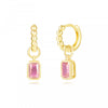 Wholesale Earrings Silver Needle Copper Geometric Square Zirconia Wave Women
