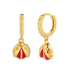 Wholesale Earrings Silver Needle Copper Ladybug Insect Multicolor Oil Drop Design