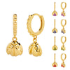 Wholesale Earrings Silver Needle Copper Ladybug Insect Multicolor Oil Drop Design